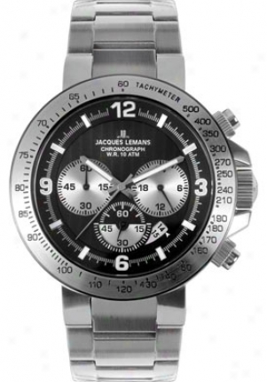 Jacques Lemans Men's Powerchrono 09 Chronograph 1-1485e Stainless Steel 1485e