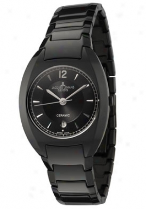 Jacques Lemans Women's Geneve/terra Black Dial Black Hightech Ceramic Gu167a