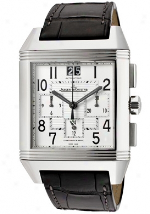 Jaeger-lecoultre Reverso Squadra Chrono Gmt Men's Automatic Stainless Steel Silver Dial Oj Black Leather Strap Q7018420