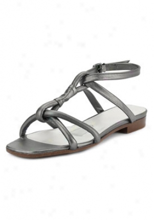 Jil Sander Grey Silver Flat Sandals 8621065701-gs-40