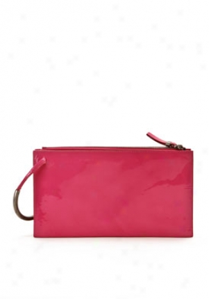 Jil Sander Pink Patent Leather Clutch 85125058160-pi-os