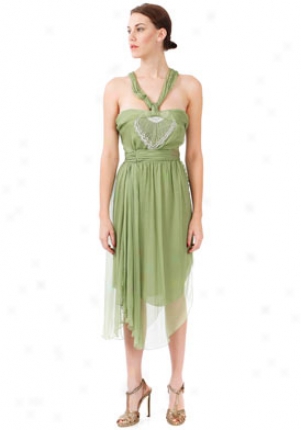 John Galliano Light Green Sleeveless Silk Dress Dr-8act06-ltgrn-40