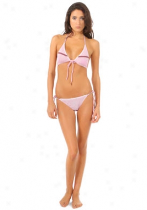 John Galliano Pink Two Piece Striped Swimsuit Wsw-b03h602-fs44