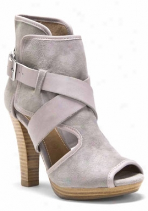 Kelsi Dagger Light Grey Peep Toe Engraving Out Bootie With Buckle Marcelle-lighgrey-8.5