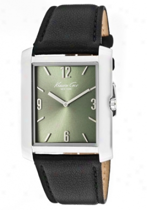 Kenneth Cole Men's Olive Dial Wicked Genuine Leather Kc1537