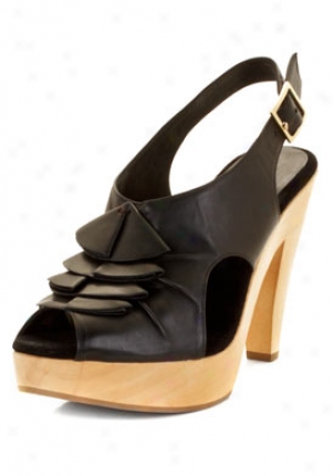 Loeffler Randall Aspen Black Ldather Ruff Platform Slingbacks Aspen-blk-8.5