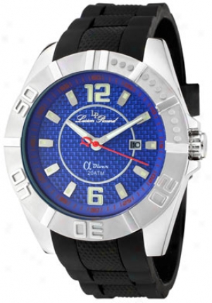 Luien Piccard Men's A Diver Blue Carbon Fiber Dial Black Silicone A2216bu