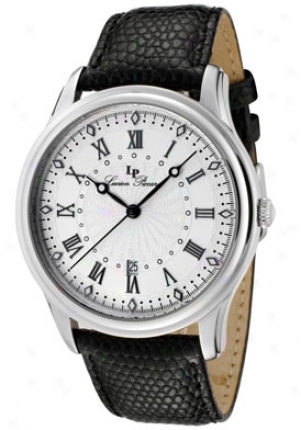 Lucien Piccard Men's Westport Off White Guilloche Dial Black Genuine Leather 28170sl