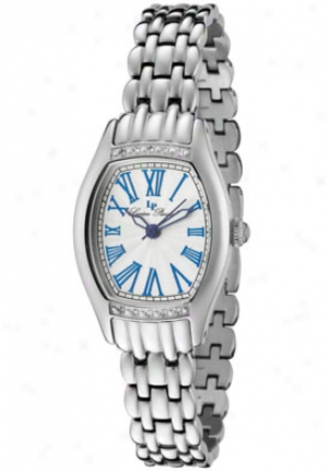 Lucien Piccard Women's Ventura White Diamond Stainless Steel 28123sl