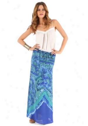 Madison Marcus Blue Long Silk Skirt Wbt-i-m3466-bl-m