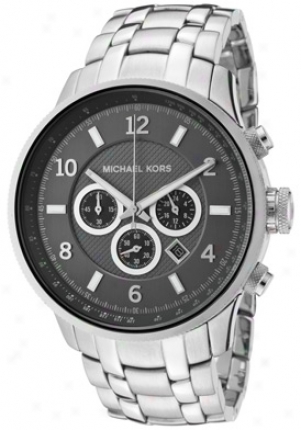 Michael Kors Men's Chronograph Gunmetal Dial Spotless Steel Mk8075