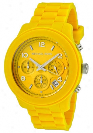 Michael Kors Women's Chronograph Yellow Dial Yellow Silicon Mk5297