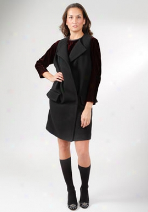 Miu Miu Black Sleeveless Wool Coat Co-ms583s31-nero-42