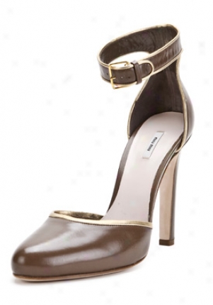 Miu Miu Light Bdown Leather Pumps 5i7440lx2-pietrao39.5