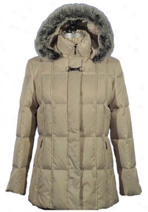 Naugica Jewel 3/4 Length Down Coat Q220341-pearl-s