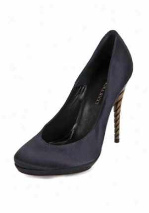 Nina Ricci Navy Blue Satin Pumps Sdec01-tras01-navy-37