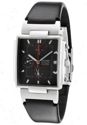 Orient Men's Chronograph Black Dial Black Leather Ctdab002b0