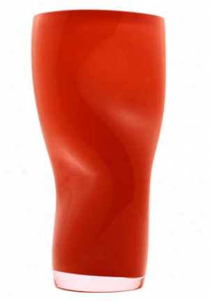 Orrefors Squeeze Red Crystal Vase 6297023