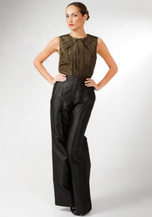 Oscar De La Renta Black Silk Wide Leg Pants Wbt-4n308-black-10