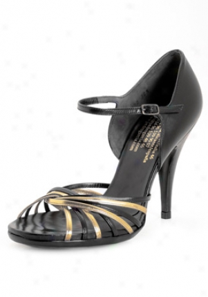 Pedro Garfia Aura Black & Gold Leather High Heel Sandals Aura-boack-38.5