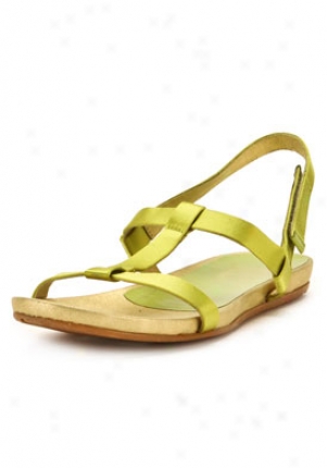 Pedro Garcia Green Satin Flat Sandals Tais-citronelle-41