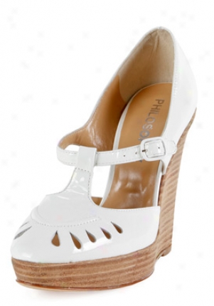 Philosophy Di Alberta Ferretti White Patent Leather Wedges A60158006w-40