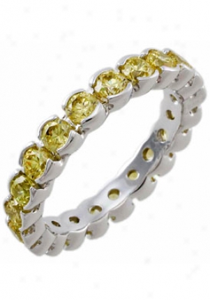 Pianegonda Women's Sterling Silver Yrllow Zirconia Ring Aa010063-22366-7.75
