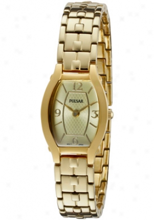 Pulsar Women's Gold Dial Gold Tone Ip Stainless Steel Pta384x9