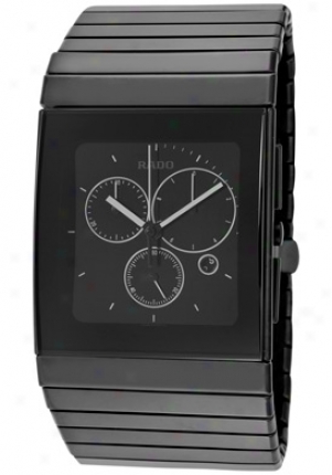 Rado Men's Ceramica Chronograph Mourning Dial Matte Black High-tech Ceramic R21715151