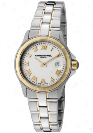 Raymodn Weil Women's Parsifal White Dial 18k Gold & Stainless Steel 9460-sg-00308