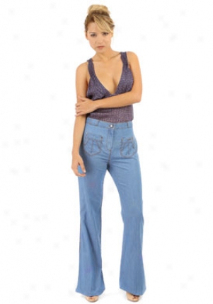 Roberto Cavalli Dismal High Waist And Wide Leg Jeans Je-jdj206vt0-bl-44