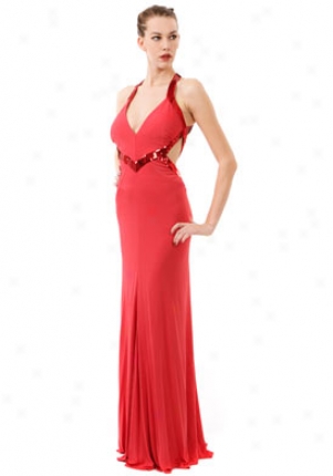 Roberto Cavalli Red Long Dress Dr-ltr164je-rd42