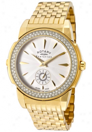 Rotary Women's Evolution Tz2 Reversible Pale Crystal Gold Tone Ss Elb0010-tz2-06-10