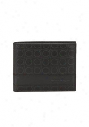 Salvatore Ferragamo Black Gamma Bi-fold Leather Wallet 8742-433473-black