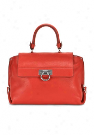 Slavatore Ferragamo Red Stock Sophia Leather Top Handle Handbag A896-466801-red