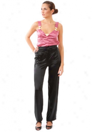 See By Chloe Black Satin Pants Wbt-lp36100t51-blk-46