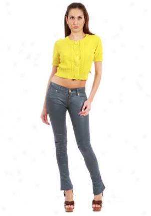 See By Chloe Yellow Cropped Cardigan Wtp-960096