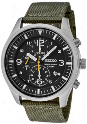 Seiko Men's Chronograph Green Manufactured cloth Snda277p1