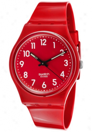 Swatch Women's Original Red Dial Red Plastic Gr154