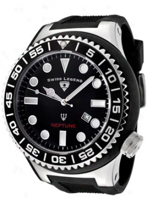 Swiss Legend Men's Neptune Black Dial Black Rubber 21818d-01-nb