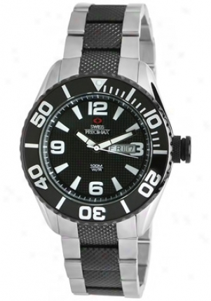 Swiss Precimax Men's Deep Livid Two Tone Stainless Steel Black Dial Sp12005