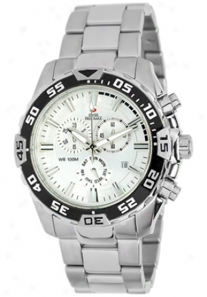 Swiss Precimax Men's Formula-7 Pro Silver Stainless Knife Chronograph Silver Dial Sp12059