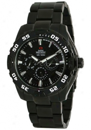 Swiss Precimax Men's Formula-7 Xt Black Stainless Steel Swiss Multifunction Black Dial Sp2049