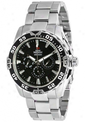 Swiss Precimax Men's Formula-7 Xt Silver Stainless Steel Swiss Multi-fucntion Black Dial Sp12045