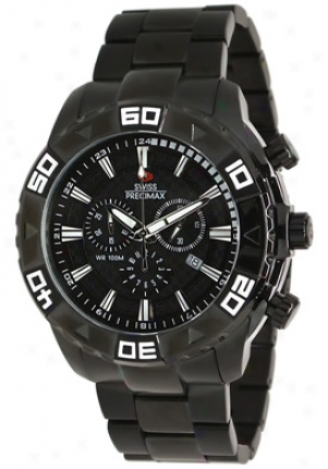 Swiss Precimax Men's Valor Elite Black Stainless Armor Chronograph Black Dial Sp12053