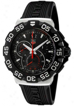 Tag Heuer Men's Formula 1 Chronograph Black Dial Black Rubber Cah1010.ft6026