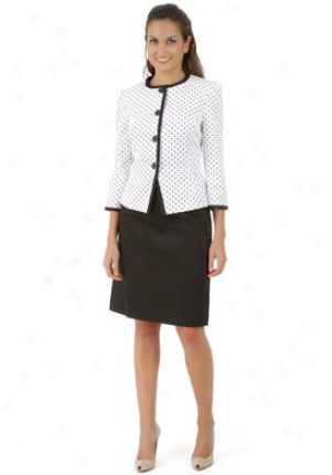 Tahari By Asl White And Black Skirt Suit Su-1180m348-whtblk-4