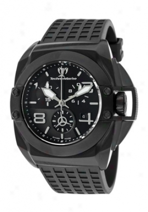 Technoomarine Men's Blackwatch Chronograph Black Dial Black Textured Diial 908003