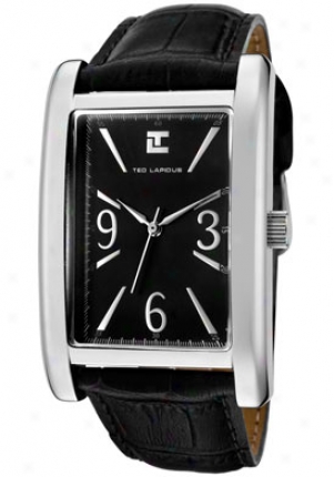 Ted Lapidus Men's Black Dial Black Leather 5110207