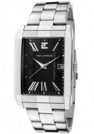 Ted Lapidus Men's Black Textured Dial Stainless Steel 5113604